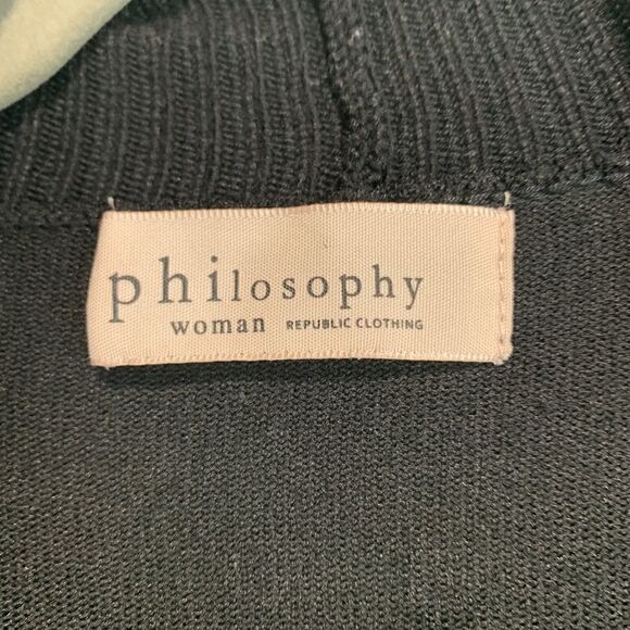 PHILOSOPHY Black Knit Open Front Sweater - Picture 3 of 6